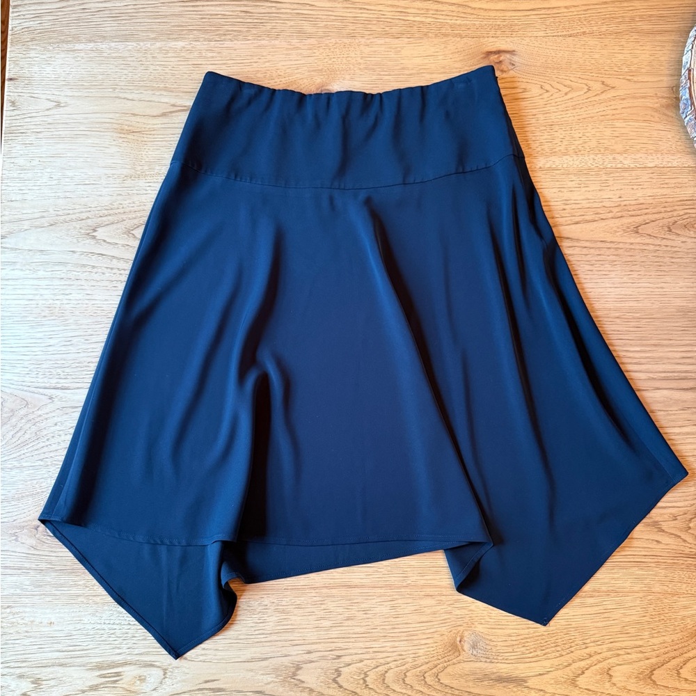 ANN TAYLOR Black Asymmetric Short Skirt Medium Dancer A-Line Flare